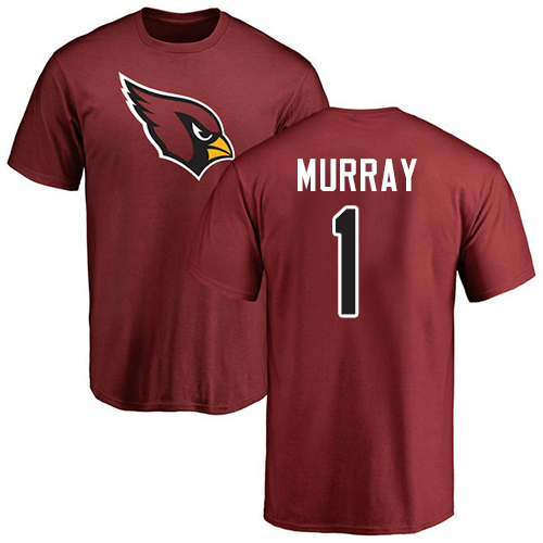 Arizona Cardinals Men Maroon Kyler Murray Name And Number Logo NFL Football #1 T Shirt